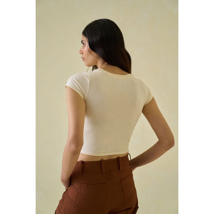 No Grey Area White Third Eye Baby Tee