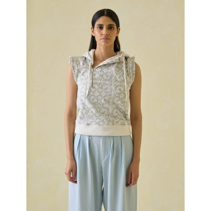 No Grey Area Grey Kolam Sleeveless Hoodie