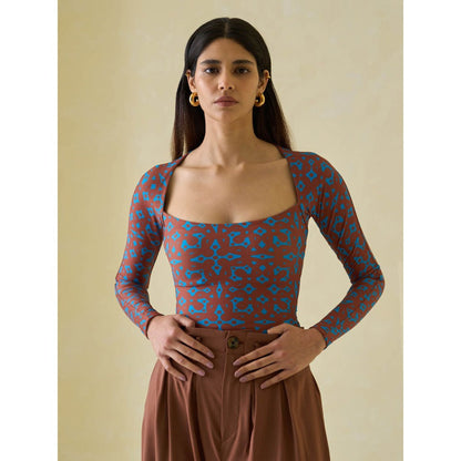 No Grey Area Brown Kolam Bodysuit