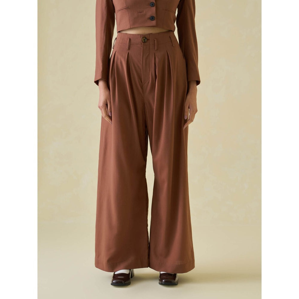 No Grey Area Brown Suiting Bollywood Trouser