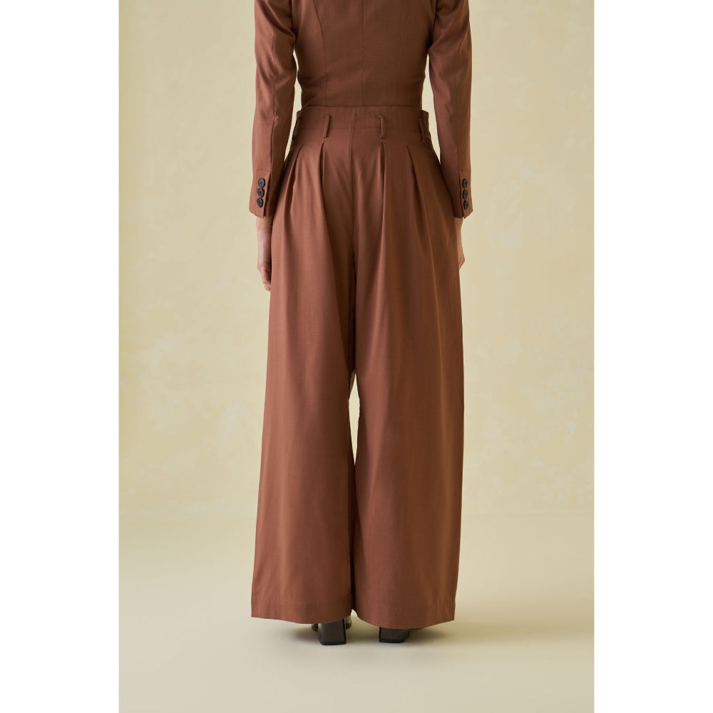 No Grey Area Brown Suiting Bollywood Trouser