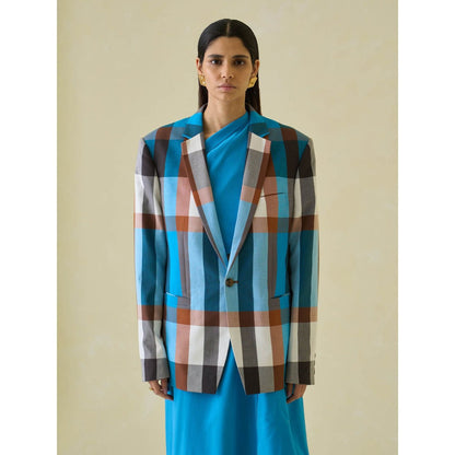No Grey Area Multi-Color Madras Blazer