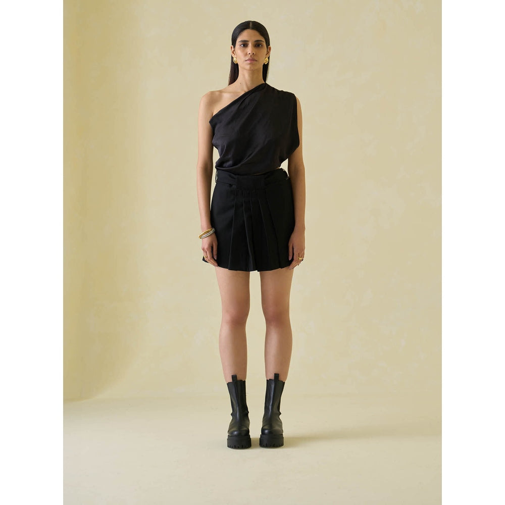 No Grey Area One-Shoulder Sari and Tennis Co-ord (Set of 3)