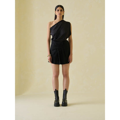 No Grey Area One-Shoulder Sari and Tennis Co-ord (Set of 3)