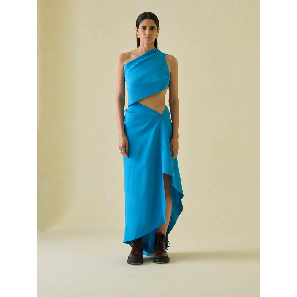 No Grey Area One-Shoulder Sari and Sari Draped Co-ord Set (Set of 2)