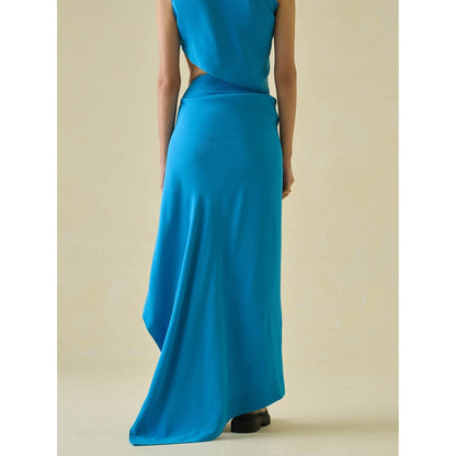 No Grey Area One-Shoulder Sari and Sari Draped Co-ord Set (Set of 2)