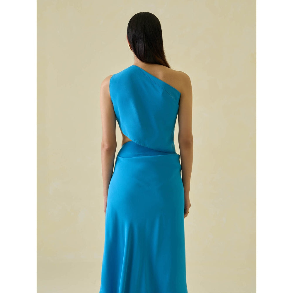 No Grey Area One-Shoulder Sari and Sari Draped Co-ord Set (Set of 2)