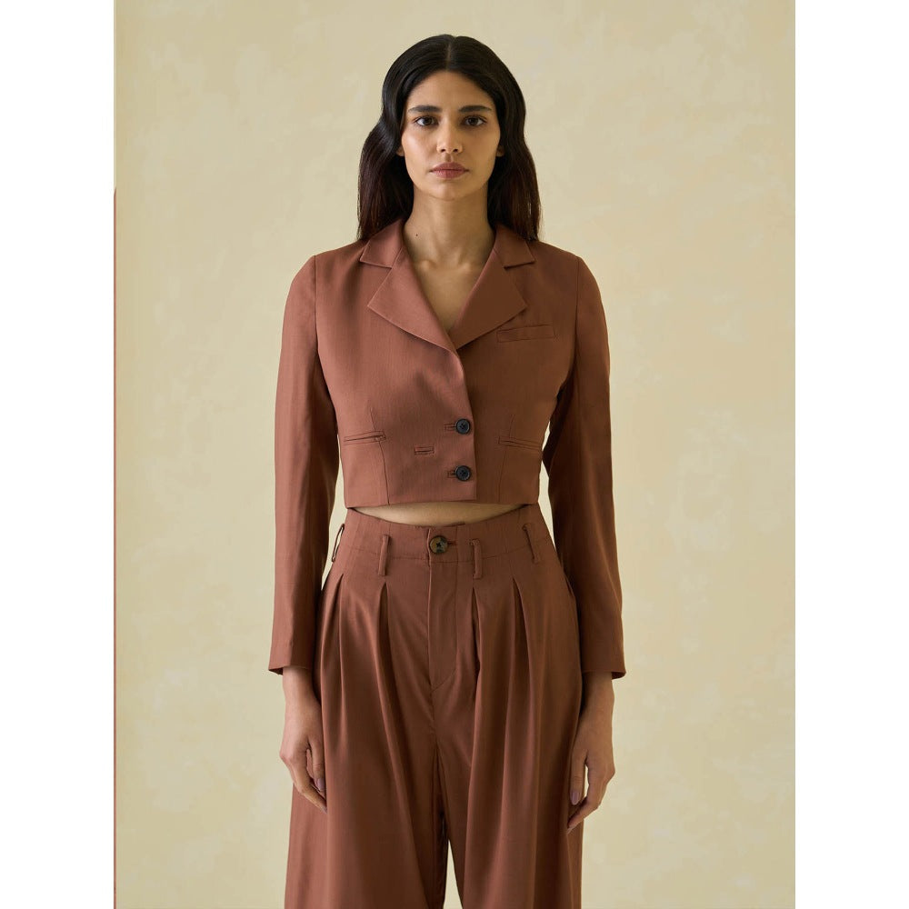 No Grey Area Suiting Cropped and Suiting Bollywood Co-ord (Set of 2)