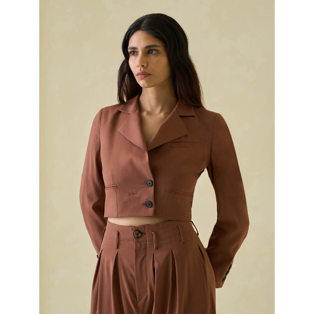 No Grey Area Suiting Cropped and Suiting Bollywood Co-ord (Set of 2)