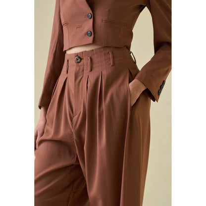 No Grey Area Suiting Cropped and Suiting Bollywood Co-ord (Set of 2)