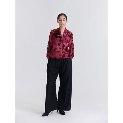 No Grey Area Tibetan Red Shadow Maalai Evening Bomber Jacket