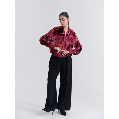 No Grey Area Tibetan Red Shadow Maalai Evening Bomber Jacket