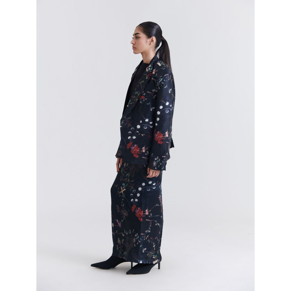 No Grey Area Navy Blue Maalai Suiting Blazer