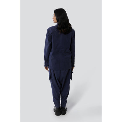 No Grey Area Navy Blue Military Jacket