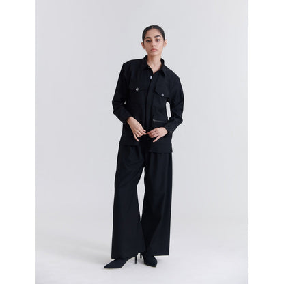 No Grey Area Black Military Jacket