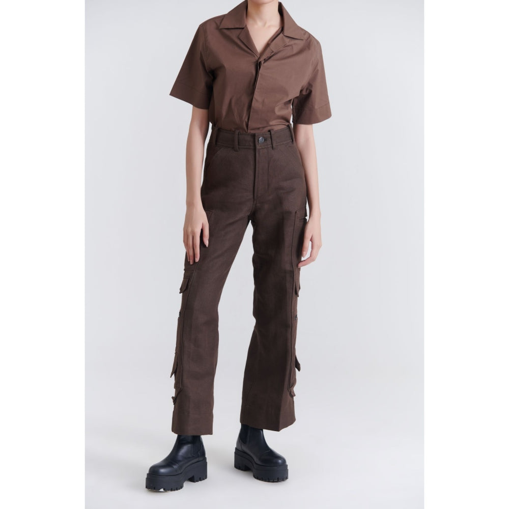 No Grey Area Brown Heron Bird Resort Shirt