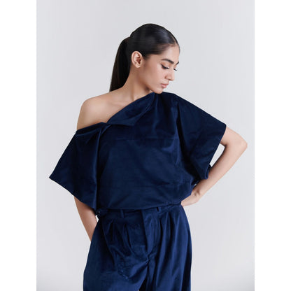 No Grey Area Navy Blue Ancient Square Top