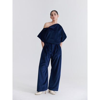 No Grey Area Navy Blue Ancient Square Top