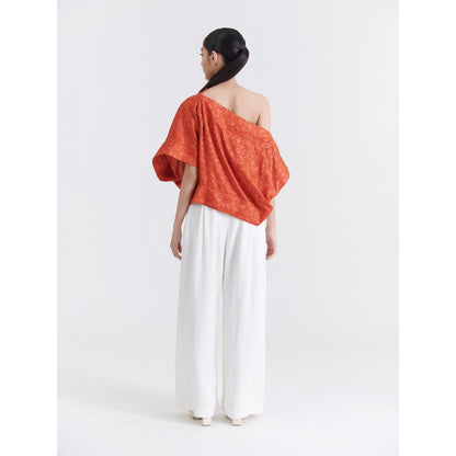 No Grey Area Orange Kolam Ancient Square Top