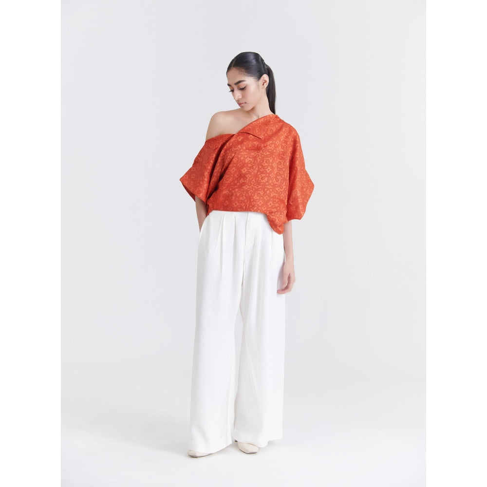 No Grey Area Orange Kolam Ancient Square Top