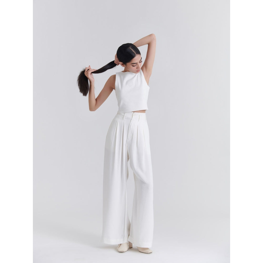 No Grey Area White Crop Top