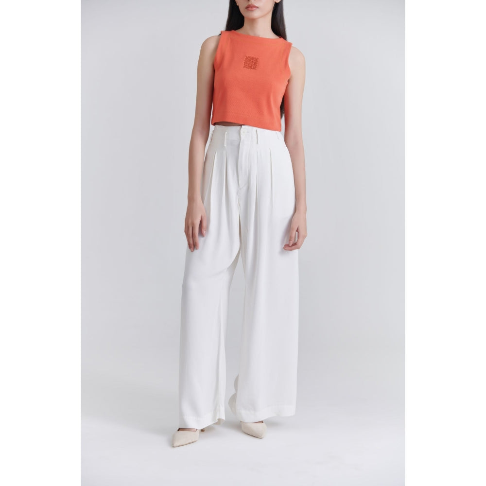 No Grey Area White Bollywood Trouser