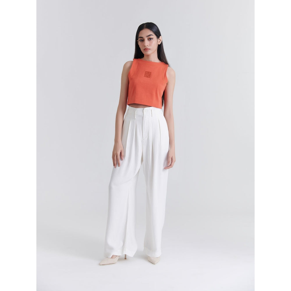 No Grey Area White Bollywood Trouser