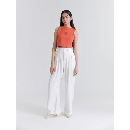 No Grey Area White Bollywood Trouser