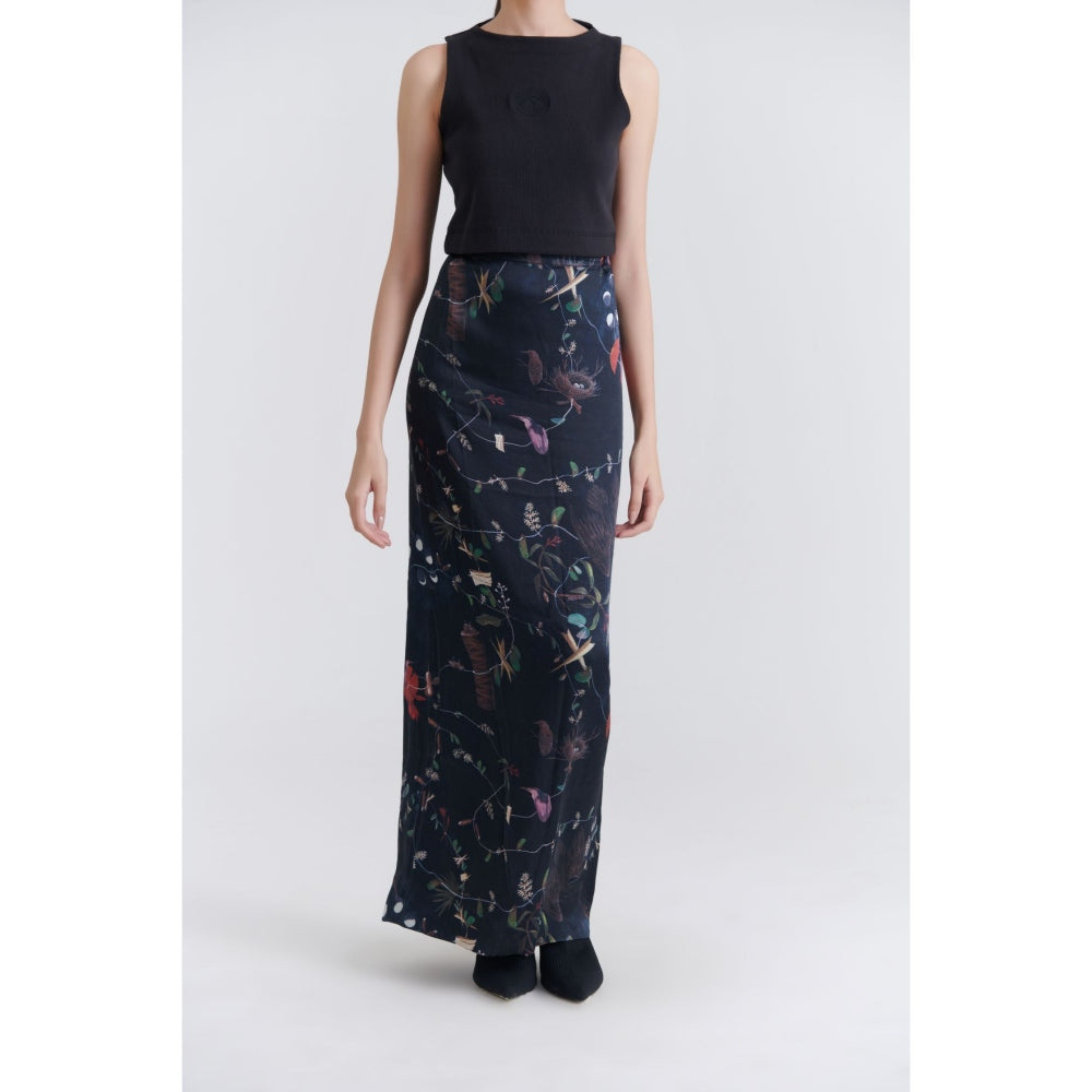 No Grey Area Black Maalai Tube Maxi Skirt