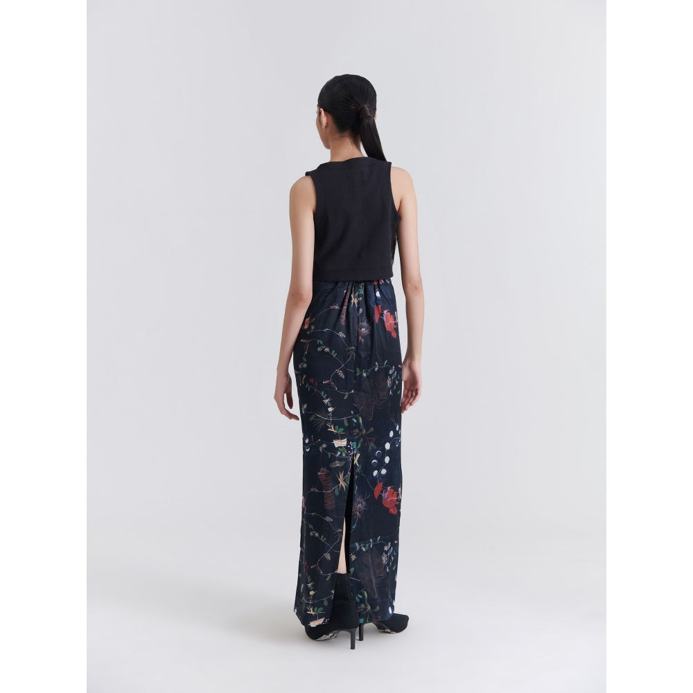 No Grey Area Black Maalai Tube Maxi Skirt