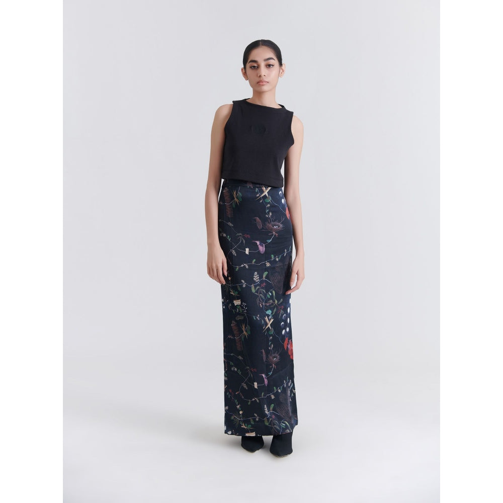 No Grey Area Black Maalai Tube Maxi Skirt