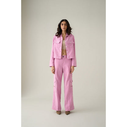 No Grey Area Pink Denim Jacket