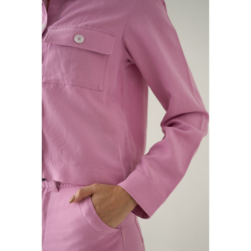 No Grey Area Pink Denim Jacket