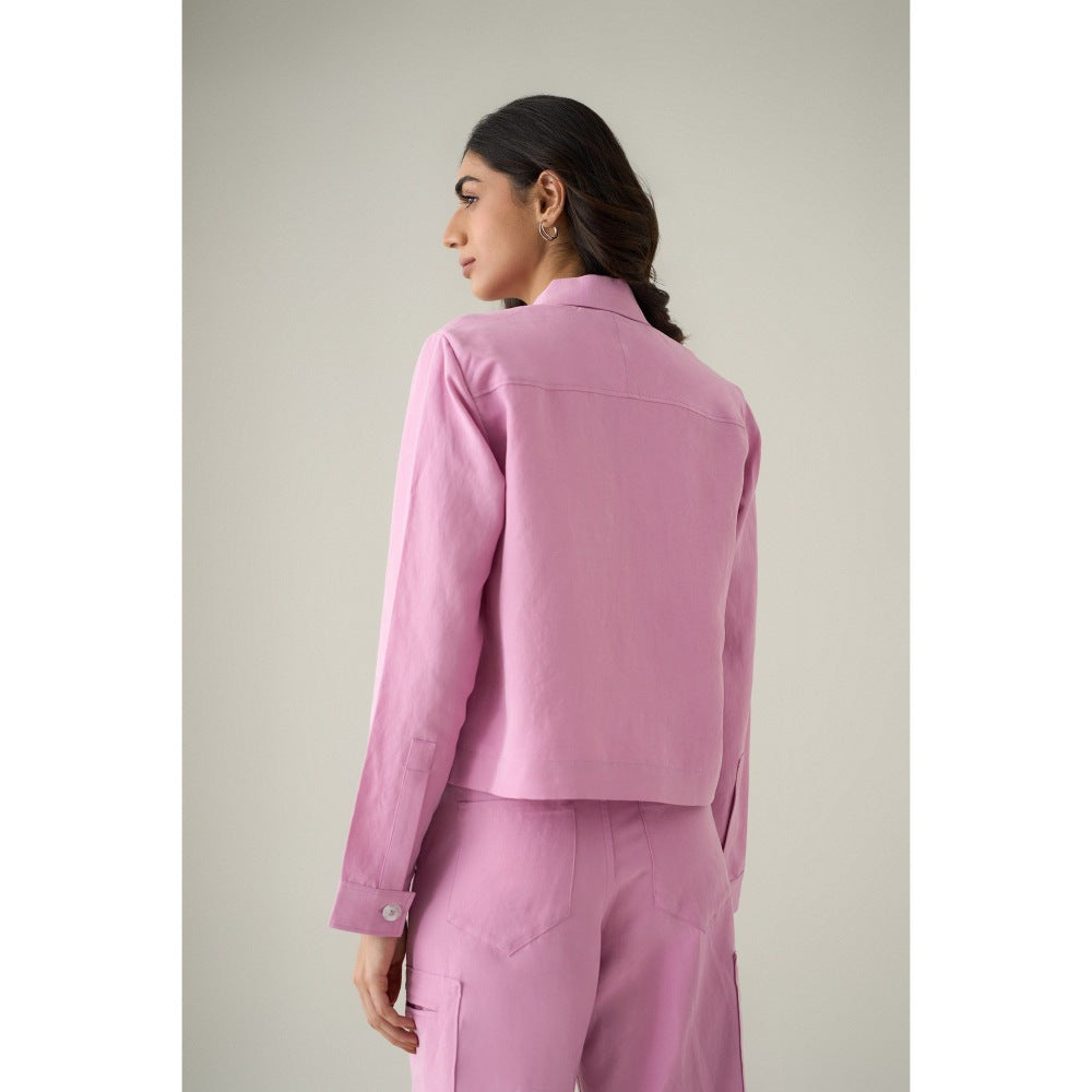 No Grey Area Pink Denim Jacket