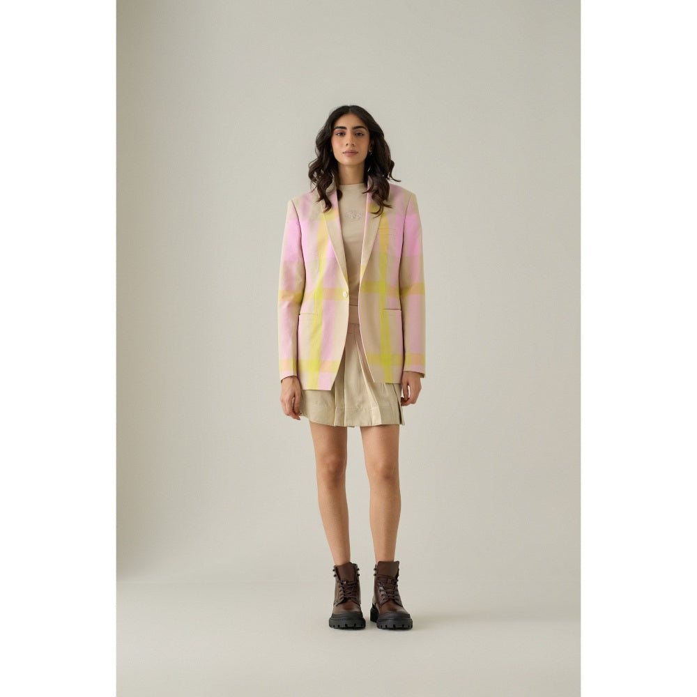 No Grey Area Multi-Colour Madras Blazer