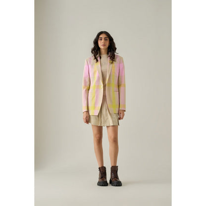 No Grey Area Multi-Colour Madras Blazer