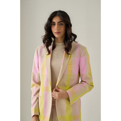No Grey Area Multi-Colour Madras Blazer