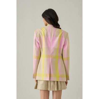 No Grey Area Multi-Colour Madras Blazer