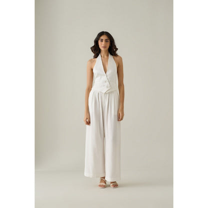 No Grey Area White Open Back Waistcoat