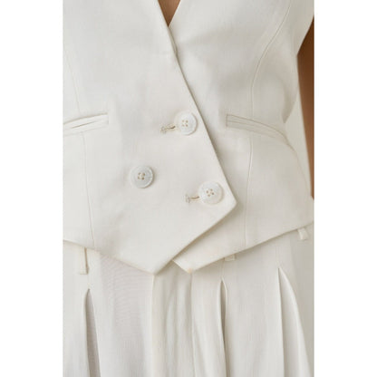 No Grey Area White Open Back Waistcoat