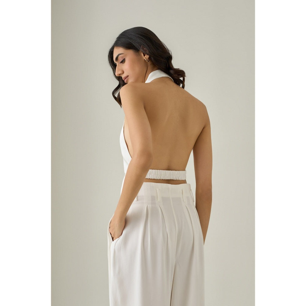 No Grey Area White Open Back Waistcoat