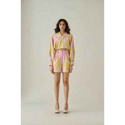 No Grey Area Multi-Colour Madras Cropped Shirt