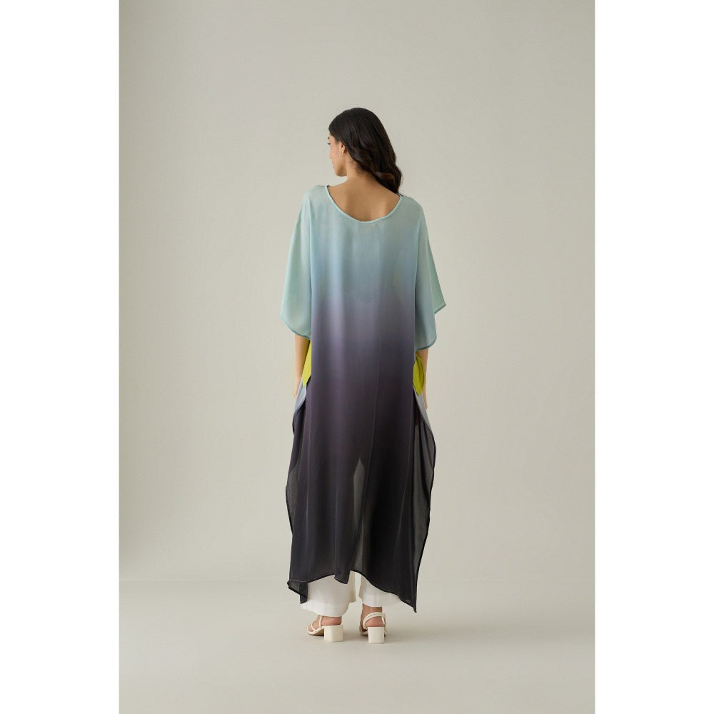 No Grey Area Multi-Colour Ombre High Low Kaftan Top