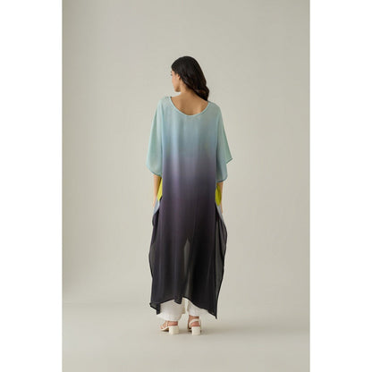 No Grey Area Multi-Colour Ombre High Low Kaftan Top