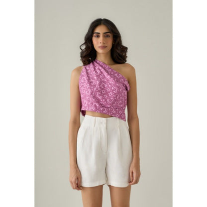 No Grey Area Pink One-Shoulder Top