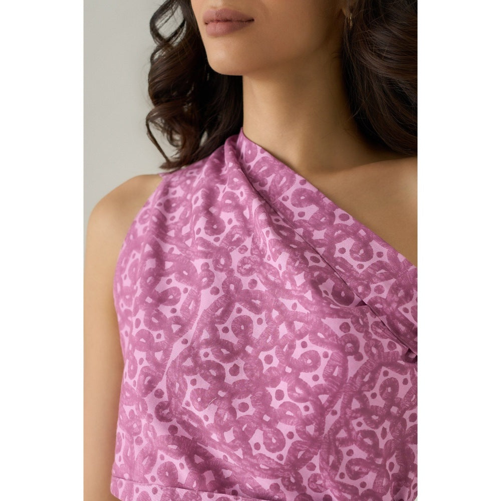 No Grey Area Pink One-Shoulder Top