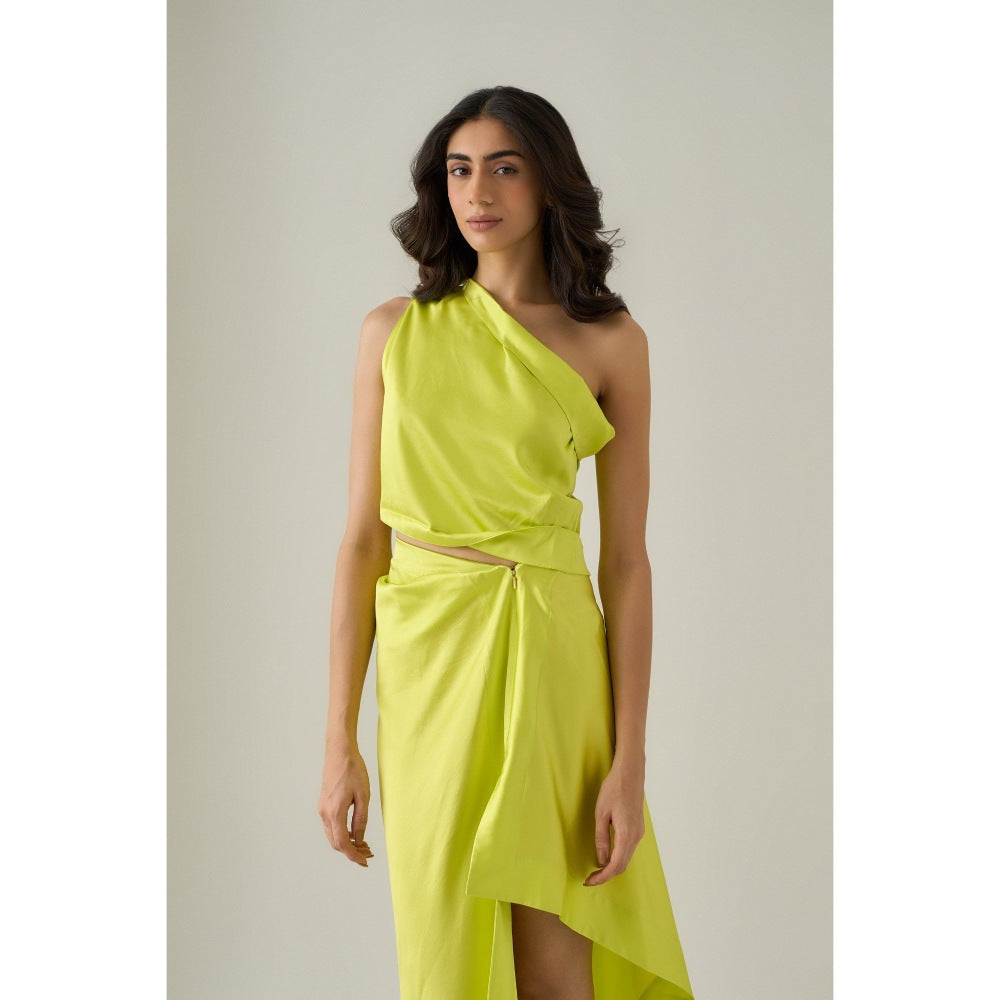 No Grey Area Green One-Shoulder Top