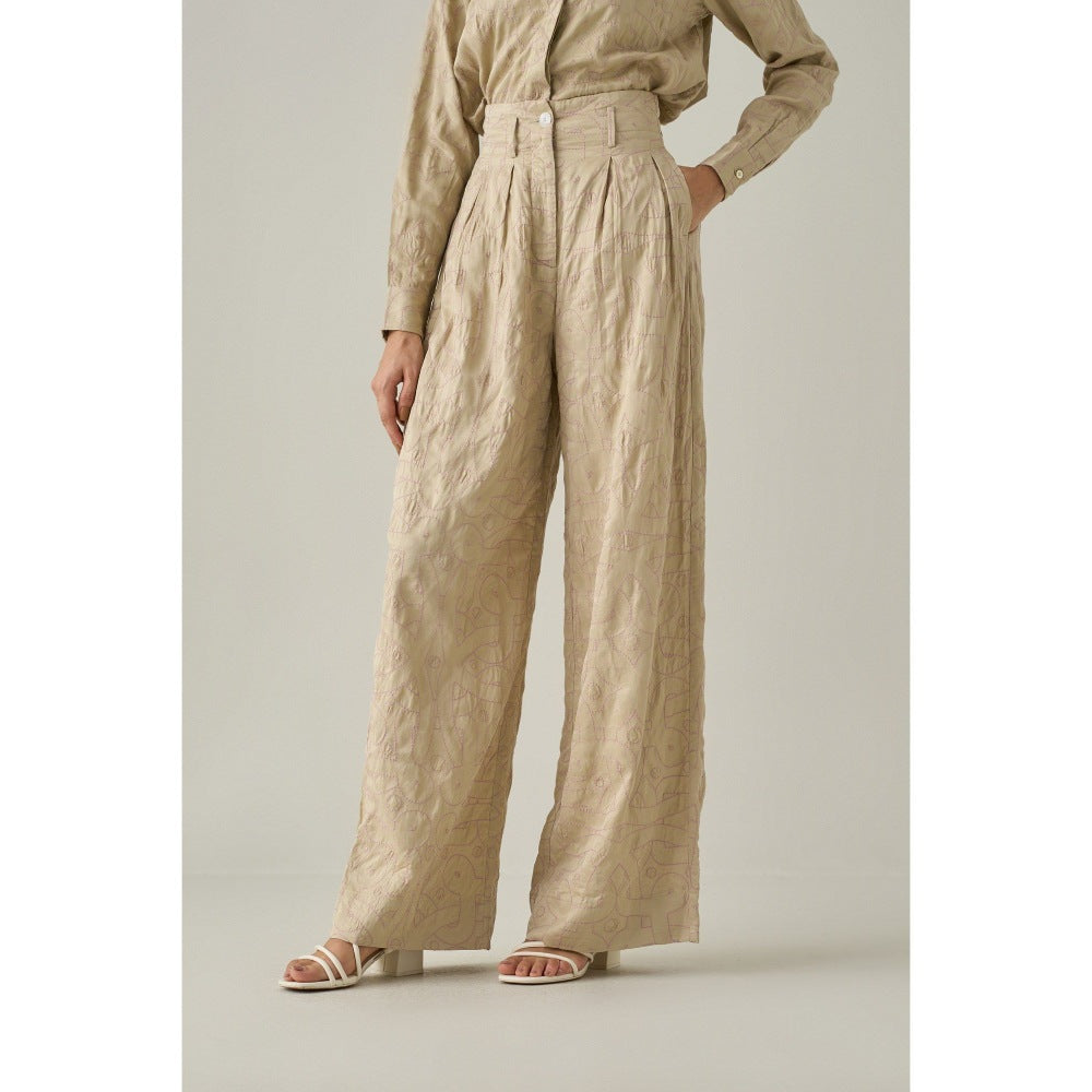 No Grey Area Beige Bollywood Trousers