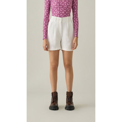 No Grey Area White Bollywood Shorts