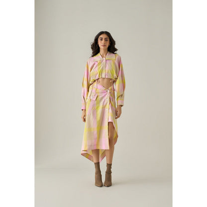 No Grey Area Multi-Colour Madras Workwear Skirt